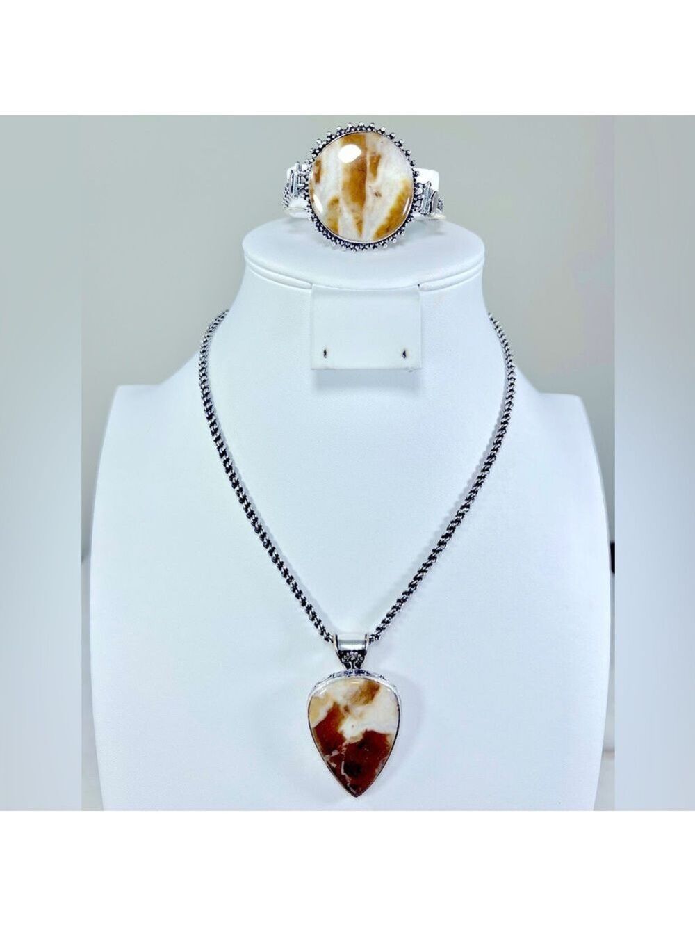 African Tiger Eye 925 Gemstone Pendant & Bracelet Only
